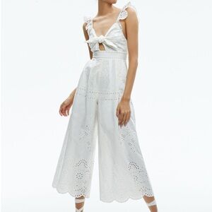 Alice + Olivia Rosina Tie Front Cutout Jumpsuit